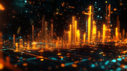 Poster - abstract data visualization in vibrant colors