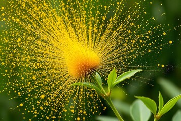 Pollen Explosion from Plants Certain plants release pollen in a