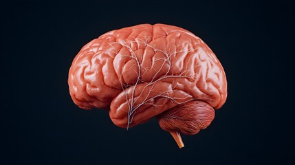 Poster - Highly detailed cross sectional of the human brain showcasing the intricate anatomy structures and neural pathways for educational and scientific purposes