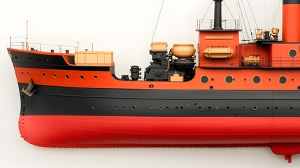 Leinwandbilder - Comprehensive cross section diagram showcasing the intricate interior layout and mechanical components of a ship including the hull cabins and various engineering systems