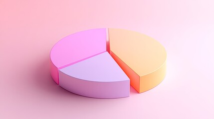 Poster - vibrant pie chart on soft background