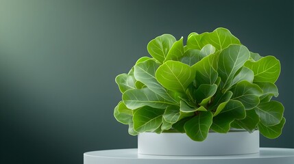 Poster - Meticulously composed Ficus Benjamina foliage in a radial pattern isolated weeping fig specimen on pristine white surface seamless clipping path scientific study in chiaroscuro lighting