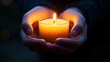 © SerPak - Under the soft glow of twilight, a person cradles a beautifully lit candle, radiating warmth and tranquility. The scene captures a peaceful moment, inviting reflection and serenity during a gentle eve