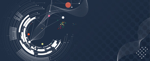 Fototapete - Abstract technology and science futuristic background for presentation