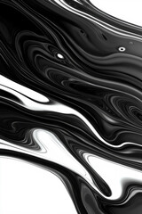 Poster - Abstract black and white swirls create dynamic patterning in contemporary art design