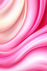 Poster - Flowing waves of pink and cream create a soft, abstract background design