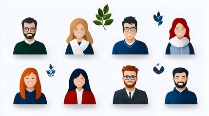 Aufkleber - Minimalist and Contemporary Two Color Icon Set Showcasing People Families Friends and Professionals in Diverse Scenarios and Interactions