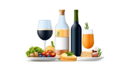 Poster - Elegant catering icon set depicting a tray cloche and dining table in a clean minimalist style  Perfect for menus event planning restaurant branding and hospitality industry designs
