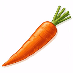 fresh cartoon carrot illustration isolated on white background