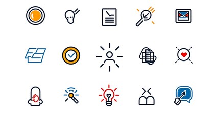 of a thin line icon set depicting people group hierarchy and leadership designed with minimalist outlines ideal for business and corporate themes