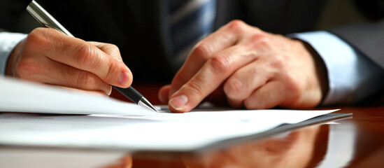 hand off businessman sign contract paper