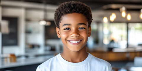 Black teenager boy on a studio background