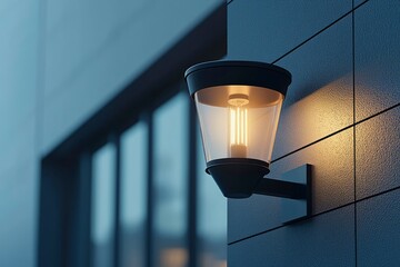 Modern Wall-Mounted Lantern with Glass Shade and Filament Bulb