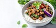 © AiAbstract - Thai Eggplant Stir Fry Bowl with Fresh Ingredients