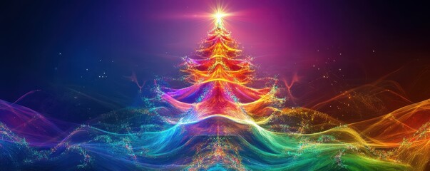Poster - Vibrant Abstract Christmas Tree Art Design