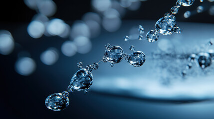 Poster - Bubbles in liquid solution create mesmerizing visual effect
