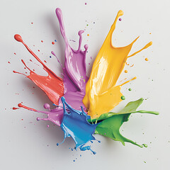 Vibrant splashes of paint creating a colorful explosion