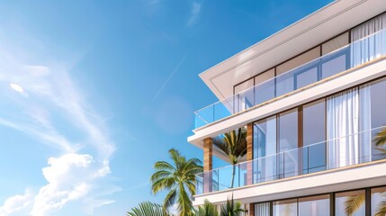 A large apartment building with a lot of windows and a balcony