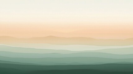 Poster - Abstract mountain landscape with a soothing pastel gradient sky, evoking tranquility and peace. Soft colors blend harmoniously, perfect for relaxation