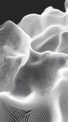 Fototapete - Abstract waves with intricate lines create a fluid and dynamic visual. Perfect for backgrounds and modern design projects.