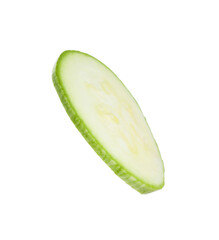 Wall Mural - One piece of fresh zucchini isolated on white