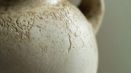 Wall Mural - Macro shot of Roman amphora handle with small hand-etched lines matte finish soft lighting