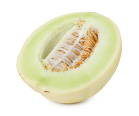 Sticker - Half of fresh honeydew melon isolated on white