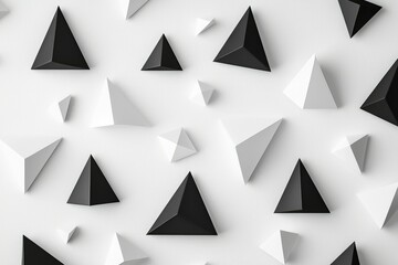 Abstract Geometric Pattern with Black and White Pyramids