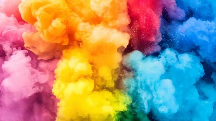 Poster - Watch as brilliant smoke in every color dances gracefully, creating an enchanting atmosphere