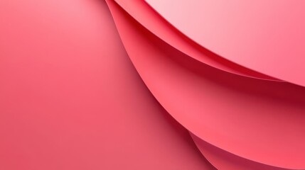 Poster - Vibrant pink background with overlapping curves, creating a dynamic and abstract composition