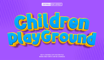 Poster - Editable 3d text style effect - Children Playground text effect Template