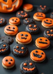 Poster - Artificial cookies made as spooky treats for Halloween using generative AI design tools.