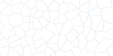 Poster - Abstract white broken stained glass background design with blue line. geometric polygonal background with different figures. low poly crystal mosaic background. blue triangle background pattern shape.