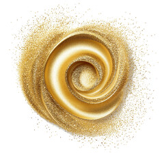 Poster - elegant gold dust swirl on a transparent background showcasing shimmering beauty and artistry in cre