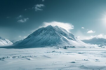 Wall Mural - Majestic Snow-Capped Mountain Under a Clear Blue Sky