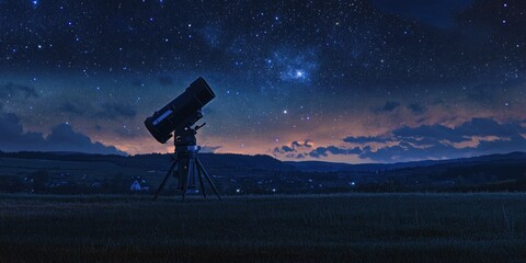 Wall Mural - Telescope in Field