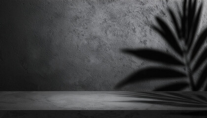 Wall Mural - abstract studio black background for product presentation. empty room with shadows of window and flo