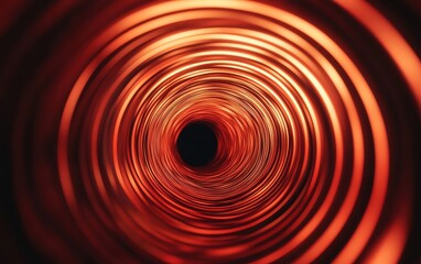 Poster - Abstract spiral pattern with vibrant orange and black colors, isolated background.