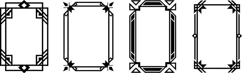 Poster - Set of geometric frames, in art deco style