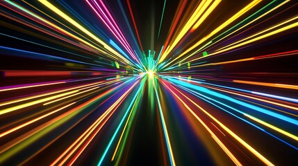 Poster - Light-infused holographic logo with motion and an inviting text space
