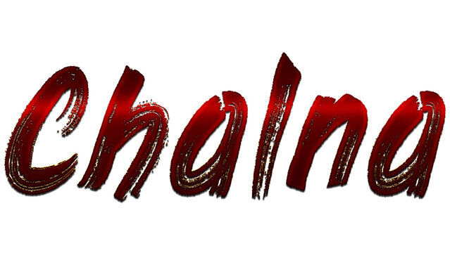 3D blood red Hindi word design of Chalna on white background.