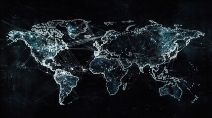 Poster - worldwide network connectivity abstract world map