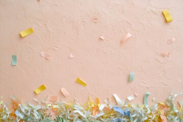 Poster - Vibrant Confetti Celebration on Pastel Textured Background
