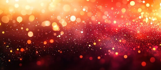 Wall Mural - Abstract red and gold bokeh background with sparkling lights.