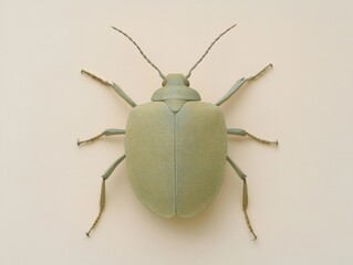 Aufkleber - Minimalist Cubic Beetle Art on Light Brown Background