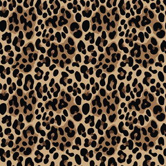 Sticker - leopard pattern modern print, seamless vector background, design with wild cat spots, stylish skin texture