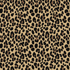 Poster - 
leopard animal print, seamless illustration wild cat skin texture