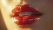 © Inna - Glossy Red Lips with Sensual Glow Against Warm Background