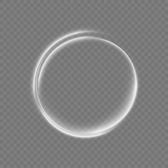 Abstract circle, white color glowing lines background. Curve white line light effect. Light cool whirlwind.