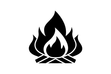 Campfire icon | isolated vector silhouette illustration on white background